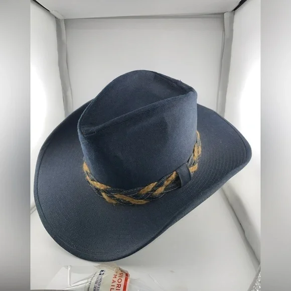 Vintage Bradford LTD Blue Denim Cowboy Hat Size 7​​​​​​​​​​​​ - Picture 2 of 9